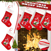 Božićne čarape, Rudolphova velika božićna čarapa od 14 inča, viseći ukras za kamin, božićno drvce, božićni blagdanski ukrasi