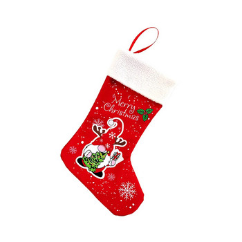 Коледни чорапи, 14-инчов голям коледен чорап Рудолф, висящ декор за камина, коледно дърво, коледна празнична украса