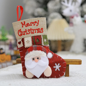 Коледни чорапи Чорапи Дядо Коледа Снежен човек Висящи орнаменти за коледно дърво Коледен декор за дома Нова година Navidad Торбички за подаръци за бонбони