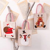 Ziemassvētku dekoratīvie priekšmeti, lina trīsdimensiju izšūšanas rokassomiņa, bērnu dāvanu soma, konfekšu soma, uzglabāšanas soma