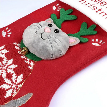 Весели коледни чорапи Коледна елха Орнаменти Чанта Коледен подарък Торба за бонбони Сладки тъкани с множество стилове
