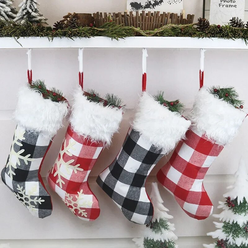 Božićne čarape Vrećica za poklone Snježne čarape Viseće božićne čarape Vrećica za poklone Potrepštine za božićno drvce
