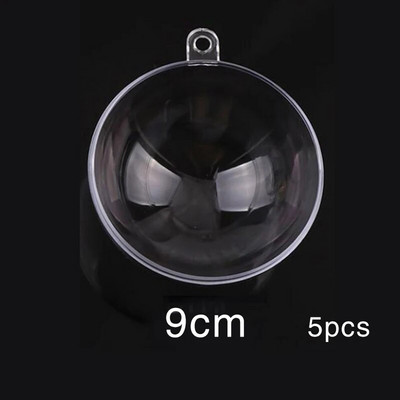 10 σετ Άδεια στολίδια για χριστουγεννιάτικο δέντρο κρεμασμένα στρογγυλή μπάλα Διαφανές ανοιχτό πλαστικό διαφανές στολίδι Παιδικά DIY πάρτι προμήθειες
