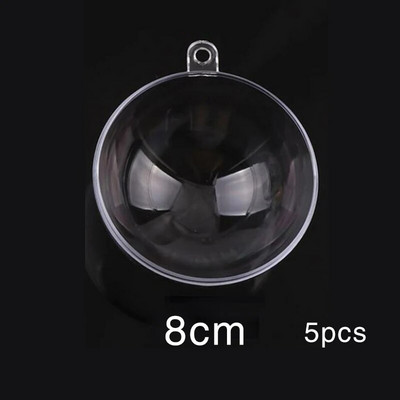 10 σετ Άδεια στολίδια για χριστουγεννιάτικο δέντρο κρεμασμένα στρογγυλή μπάλα Διαφανές ανοιχτό πλαστικό διαφανές στολίδι Παιδικά DIY πάρτι προμήθειες