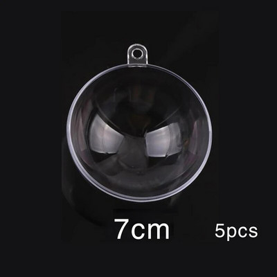 10 σετ Άδεια στολίδια για χριστουγεννιάτικο δέντρο κρεμασμένα στρογγυλή μπάλα Διαφανές ανοιχτό πλαστικό διαφανές στολίδι Παιδικά DIY πάρτι προμήθειες