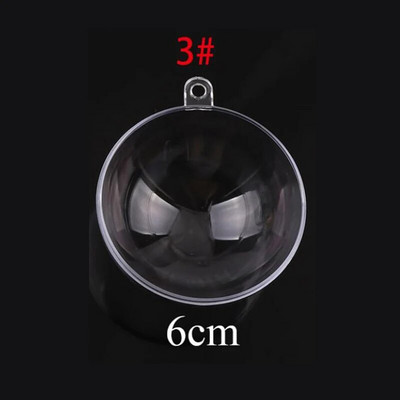 10 σετ Άδεια στολίδια για χριστουγεννιάτικο δέντρο κρεμασμένα στρογγυλή μπάλα Διαφανές ανοιχτό πλαστικό διαφανές στολίδι Παιδικά DIY πάρτι προμήθειες