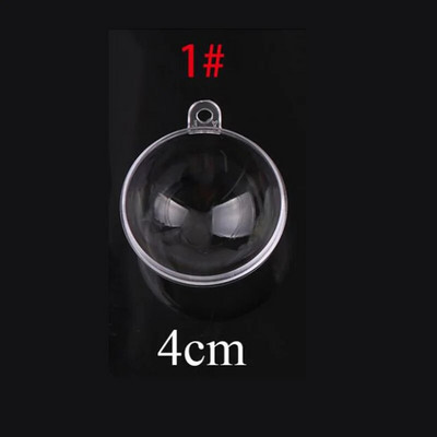 10 σετ Άδεια στολίδια για χριστουγεννιάτικο δέντρο κρεμασμένα στρογγυλή μπάλα Διαφανές ανοιχτό πλαστικό διαφανές στολίδι Παιδικά DIY πάρτι προμήθειες