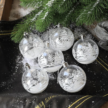 6τμχ 6cm Διάφανες χριστουγεννιάτικες μπάλες χιονιού Κρεμαστά για διακόσμηση χριστουγεννιάτικου δέντρου Διαφανή μπιχλιμπίδια Κρεμαστά Χριστουγεννιάτικα στολίδια