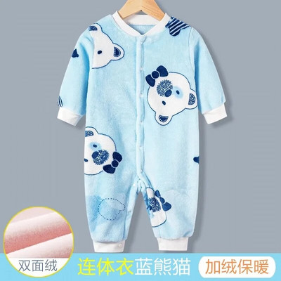 Jesen i zima Odjeća za novorođenčad Topla kombinezona za dojenčad Dječaci Djevojčice Pidžame od mekanog flisa Kombinezon s dinosaurusima