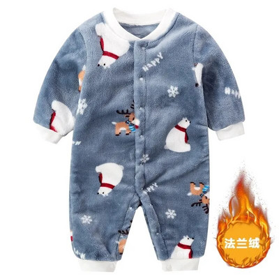 Jesen i zima Odjeća za novorođenčad Topla kombinezona za dojenčad Dječaci Djevojčice Pidžame od mekanog flisa Kombinezon s dinosaurusima