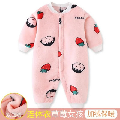 Jesen i zima Odjeća za novorođenčad Topla kombinezona za dojenčad Dječaci Djevojčice Pidžame od mekanog flisa Kombinezon s dinosaurusima