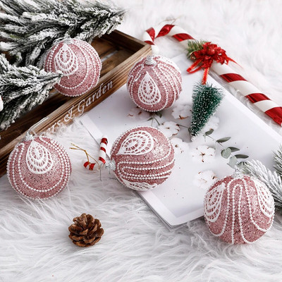 2/5 τμχ 8 εκ. Πέρλες με παγιέτες Χριστουγεννιάτικη μπάλα Χριστουγεννιάτικο Δέντρο Κρεμαστό Παστορικό Ρουστίκ Διακόσμηση Πάρτι για Σπίτι Navidad Πρωτοχρονιά 2021