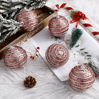 2/5 τμχ 8 εκ. Πέρλες με παγιέτες Χριστουγεννιάτικη μπάλα Χριστουγεννιάτικο Δέντρο Κρεμαστό Παστορικό Ρουστίκ Διακόσμηση Πάρτι για Σπίτι Navidad Πρωτοχρονιά 2021