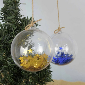 10 Ζεύγος Χριστουγεννιάτικο Δέντρο Κρεμαστά Διακοσμητικά Μπάλα 6cm/7cm Διαφανές πλαστικό στρογγυλό μπαλάκι που γεμίζει στολίδια Γάμος Navidad Decor