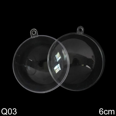 10 pár függő karácsonyfadísz golyó 6cm/7cm átlátszó műanyag kerek golyós tölthető díszek party esküvői Navidad dekor