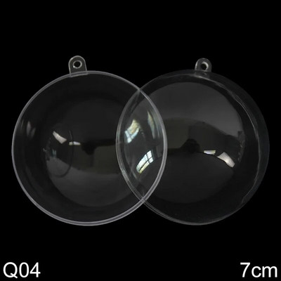 10 pár függő karácsonyfadísz golyó 6cm/7cm átlátszó műanyag kerek golyós tölthető díszek party esküvői Navidad dekor