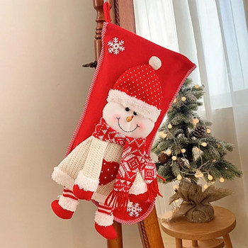 Χριστουγεννιάτικη κάλτσα κάλτσες Candy bag Μη υφαντό ύφασμα Κάλτσες παραμονής Χριστουγέννων Παιδικές χριστουγεννιάτικες κάλτσες δώρου επαναχρησιμοποιούμενες για διακόσμηση πάρτι