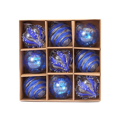 9gab Ziemassvētku balles rotājumi Ziemassvētku eglītes ballītes rotājumi 8cm Jaungada rotājumi bumba ar rokām apgleznoti Ziemassvētku balles tērpi 2024