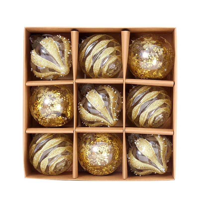 9gab Ziemassvētku balles rotājumi Ziemassvētku eglītes ballītes rotājumi 8cm Jaungada rotājumi bumba ar rokām apgleznoti Ziemassvētku balles tērpi 2024