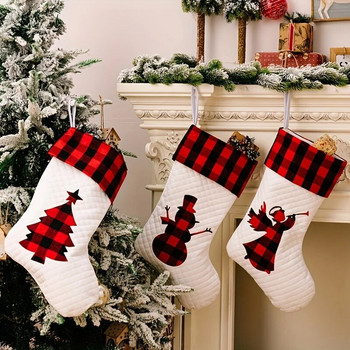 1 τμχ Χριστουγεννιάτικες κάλτσες Κάλτσες Δώρα Τσάντα καραμέλα Elk Χριστουγεννιάτικο δέντρο ελάφια εκτύπωση τσέπης κρεμαστό στολίδι Πρωτοχρονιάτικα διακοσμητικά