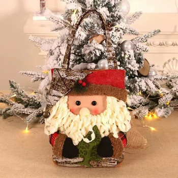 Коледен декор Дядо Коледа Снежен човек Елен Кукла Чанта за бонбони Коледна подаръчна торбичка Tote Bag Празнична новогодишна декорация Детски подарък