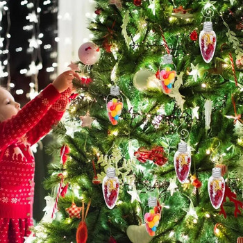 24 τμχ Χριστουγεννιάτικα διαφανή μπιχλιμπίδια Διαφανή γεμίζοντας μπάλες λαμπτήρα Χριστουγεννιάτικο δέντρο Κρεμαστό στολίδι Γαμήλιο πάρτι Διακόσμηση σπιτιού