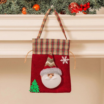 Χριστουγεννιάτικες τσάντες δώρου με κορδόνι, τσάντες κέρασμα χιονάνθρωπος Santa Elk Μπομπονιέρες για παιδικά πάρτι Μικρές τσάντες δώρου
