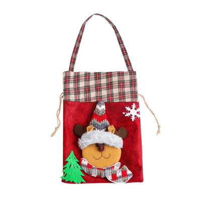 Χριστουγεννιάτικες τσάντες δώρου με κορδόνι, τσάντες κέρασμα χιονάνθρωπος Santa Elk Μπομπονιέρες για παιδικά πάρτι Μικρές τσάντες δώρου
