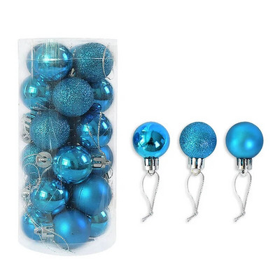 24 τμχ 3 εκ. Διακοσμητικό χριστουγεννιάτικο δέντρο Μπαλάκι Μπιμπρίκι Χρυσό Ασημί Πλαστικό Κρεμαστό Στολίδι Διακοσμήσεις για το Σπίτι Πρωτοχρονιά Navidad