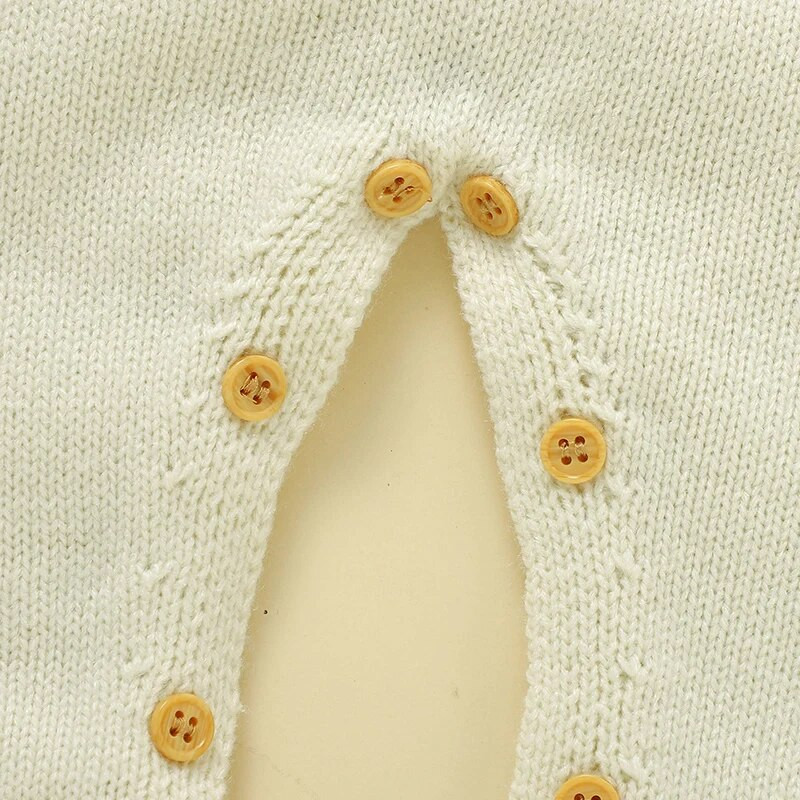 Pletene akrilne gaćice dugih rukava za dječake i djevojčice sa slatkim duginim printom 0-18 mjeseci Proljetni i jesenski kombinezon za dojenčad