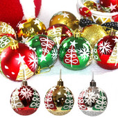 6 db/készlet Felakasztható kivitelű karácsonyfadísz golyós díszek karácsonyfadíszítéshez többszínű díszek