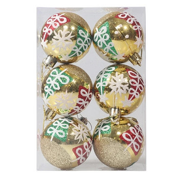 6 τμχ/σετ Κρεμαστό σχέδιο Διακοσμητικό χριστουγεννιάτικο δέντρο Στολίδια μπάλα για διακόσμηση χριστουγεννιάτικου δέντρου Πολύχρωμα στολίδια