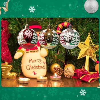 6 τμχ/σετ Κρεμαστό σχέδιο Διακοσμητικό χριστουγεννιάτικο δέντρο Στολίδια μπάλα για διακόσμηση χριστουγεννιάτικου δέντρου Πολύχρωμα στολίδια