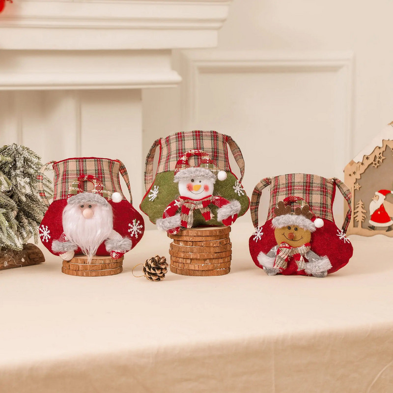 Božićni Djed Božićnjak Snjegović Torba Torbica Božićni poklon Vrećica Božićni ukras Božićni ukrasi za uređenje doma Nova godina Noel Navidad