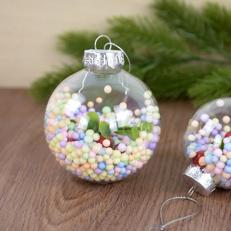 6 τμχ Χριστουγεννιάτικη Διαφανής Μπάλα Γεμιζόμενη Διαφανές μπιχλιμπίδι Χριστουγεννιάτικο Δέντρο Κρεμαστό Στολίδι Πρωτοχρονιάτικο πάρτι σπιτιού Διακόσμηση Γάμου Κουτί δώρου