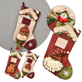 Χριστουγεννιάτικη κάλτσα εξατομικευμένη χριστουγεννιάτικη κάλτσα καραμέλα Χριστουγεννιάτικη διακόσμηση για το σπίτι Noel Navidad Πρωτοχρονιά 2024 Διακόσμηση τσάντα δώρου