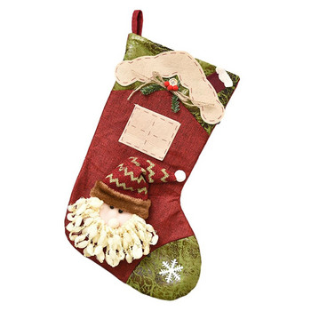 Коледен чорап Персонализиран коледен чувал с бонбони Чорап Коледна украса за дома Noel Navidad Нова година 2024 Декор на подаръчна торбичка