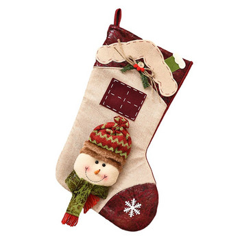 Коледен чорап Персонализиран коледен чувал с бонбони Чорап Коледна украса за дома Noel Navidad Нова година 2024 Декор на подаръчна торбичка