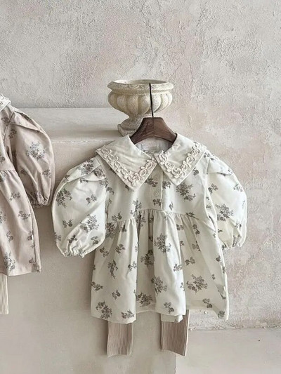 Jesenska odjeća za dojenčad, djevojčica, preslatka haljina za princezu s cvjetnim printom, novorođenčad, pamučne haljine s 3d cvjetovima za vjenčanje i zabavu