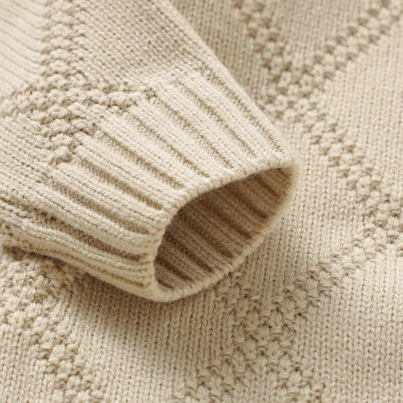 Jednobojni dijamantni pleteni akrilni kombinezon s dugim rukavima od 1 do 18 mjeseci, dječaci i djevojčice, kombinezon za proljeće i jesen