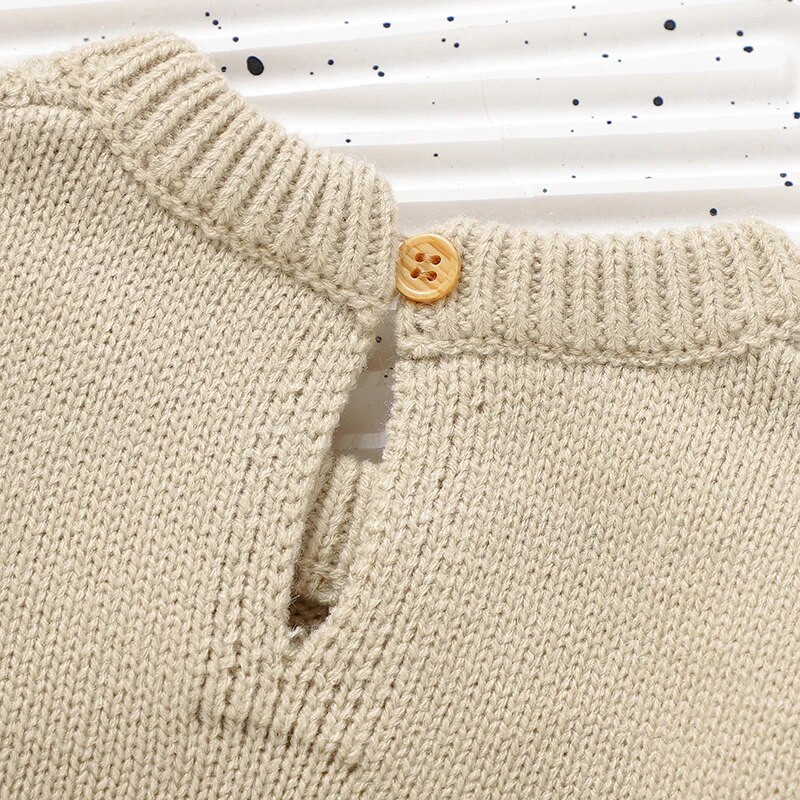 Jednobojni dijamantni pleteni akrilni kombinezon s dugim rukavima od 1 do 18 mjeseci, dječaci i djevojčice, kombinezon za proljeće i jesen