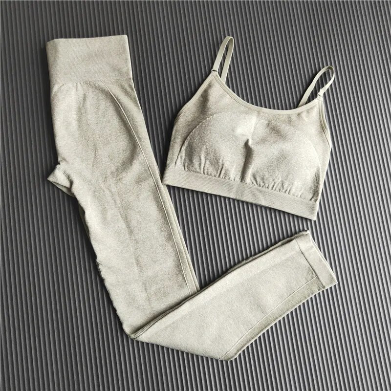 Odjeća za vježbanje za žene Sportski grudnjak + tajice visokog struka Komplet od 2 dijela Sportsko odijelo za fitness Komplet za teretanu Bešavna odjeća za jogu Sportska odjeća