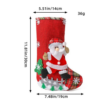 Големи коледни чорапи Коледни торбички за бонбони Украса за коледна елха Празнична топла и радостна атмосфера Торбички за подаръци
