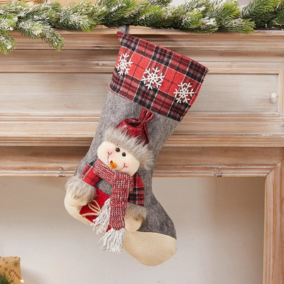 Božićne čarape Poklon vrećica Božićni ukras Čarape Božićni dar Božićno božićno drvce Vrećica za slatkiše