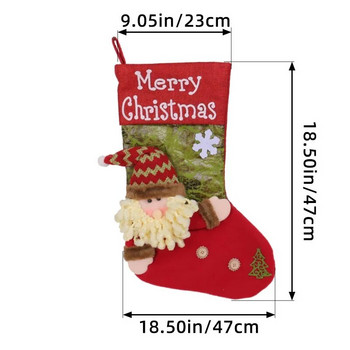Коледни чорапи Чорапи Снежен човек Дядо Коледа Елк Коледна камина Орнаменти за коледно дърво 2024 Нова година Домашна коледна украса Торбичка за бонбони