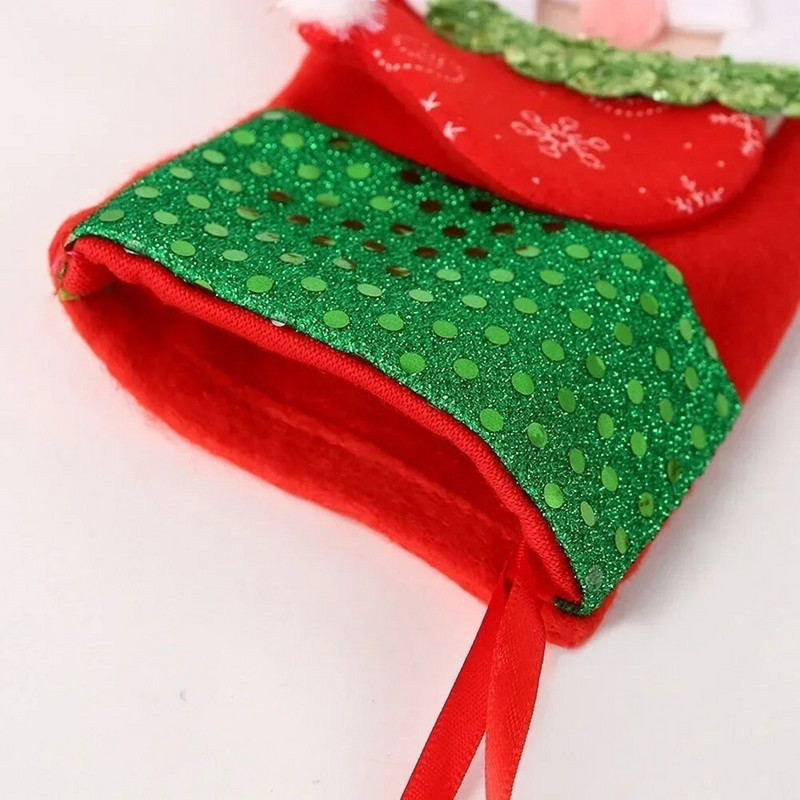 Jauns 2024. gada Ziemassvētku zeķu maiss Ziemassvētku dāvanu konfekšu maisiņš Noel Ziemassvētku rotājumi mājām Natal Navidad zeķu Ziemassvētku eglītes dekors