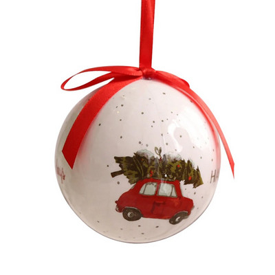 Božićna okrugla kutija s kuglicama Kutija za slatkiše od bijelog lima Ukrasi za božićno drvce Staklenka za slatkiše Božićno drvce Viseće kuglice Konzerve za slatkiše Poklon za djecu