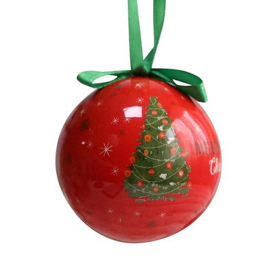 Božićna okrugla kutija s kuglicama Kutija za slatkiše od bijelog lima Ukrasi za božićno drvce Staklenka za slatkiše Božićno drvce Viseće kuglice Konzerve za slatkiše Poklon za djecu