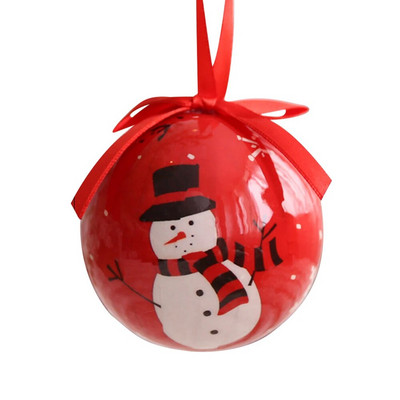 Božićna okrugla kutija s kuglicama Kutija za slatkiše od bijelog lima Ukrasi za božićno drvce Staklenka za slatkiše Božićno drvce Viseće kuglice Konzerve za slatkiše Poklon za djecu