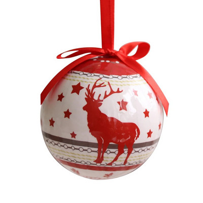 Božićna okrugla kutija s kuglicama Kutija za slatkiše od bijelog lima Ukrasi za božićno drvce Staklenka za slatkiše Božićno drvce Viseće kuglice Konzerve za slatkiše Poklon za djecu